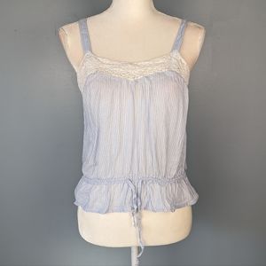 Pretty light blue and white cami with lace